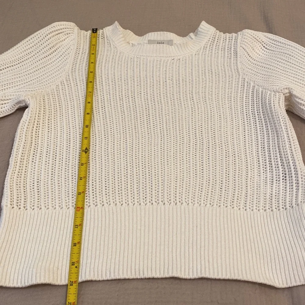 Joie White Cream Knit Crew Neck Sweater. Size S